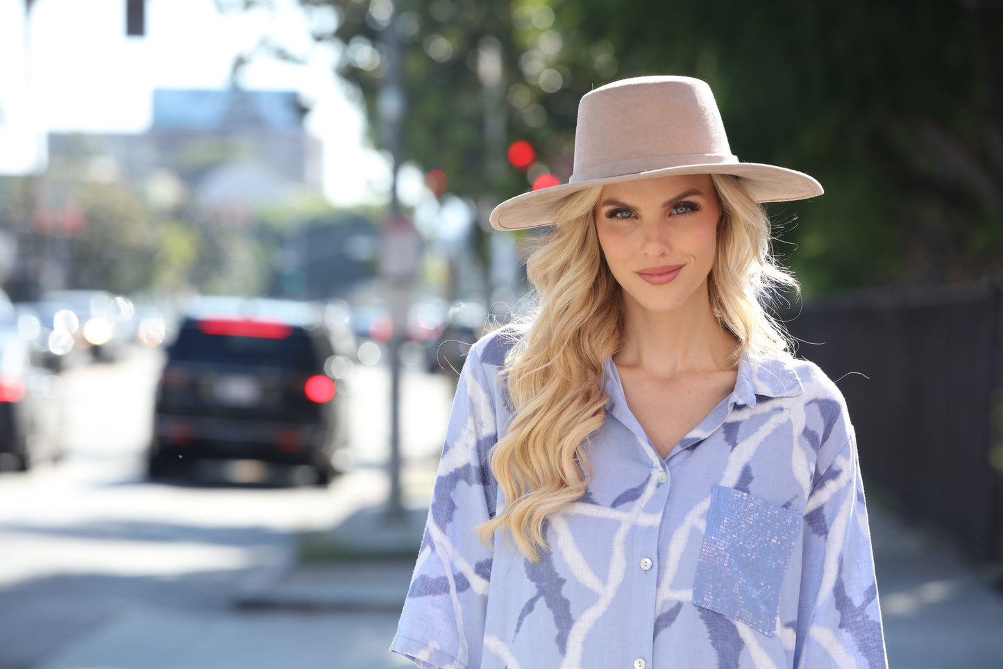 Linen Sequin Pocket Dress