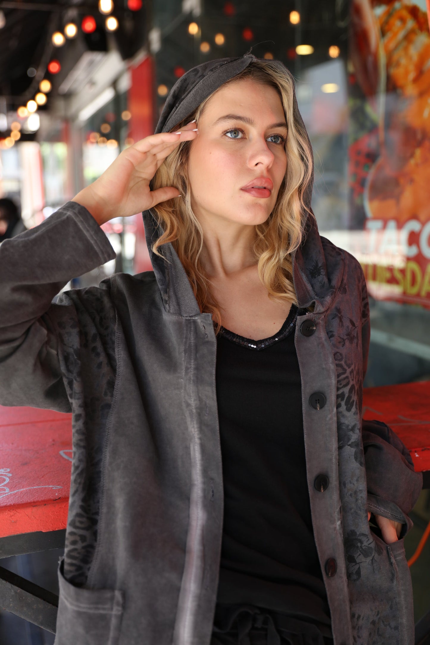 Leopard Print Button-Up Jacket