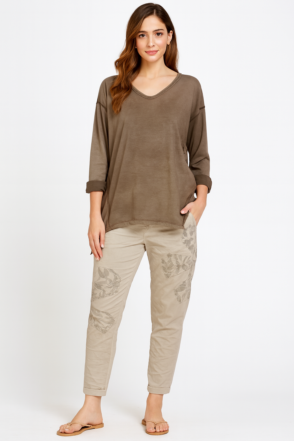 Sequin V-neck Top