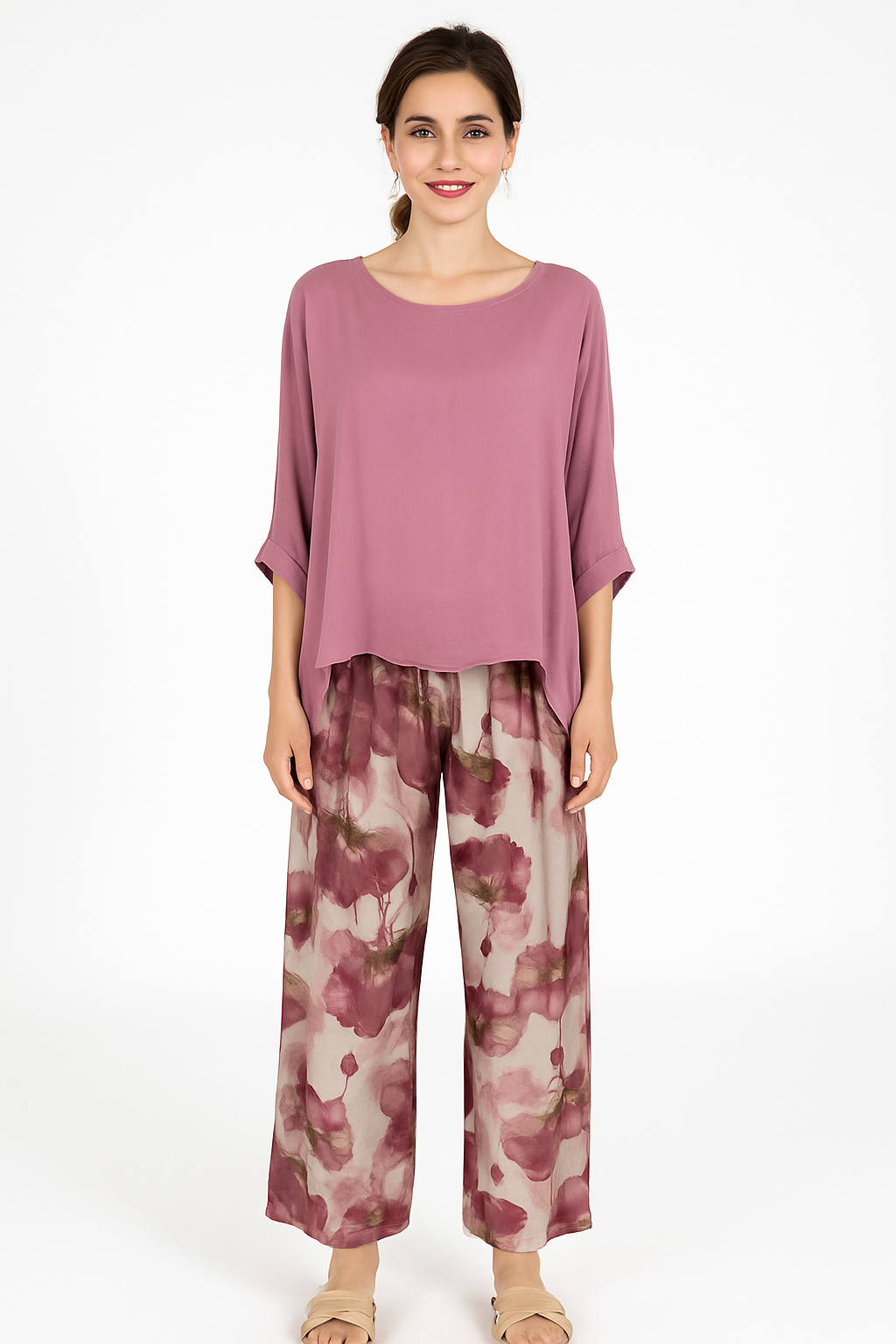 Floral Silk Pants