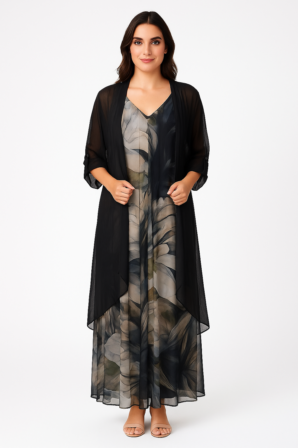 Silk Button Sleeves Cardigan