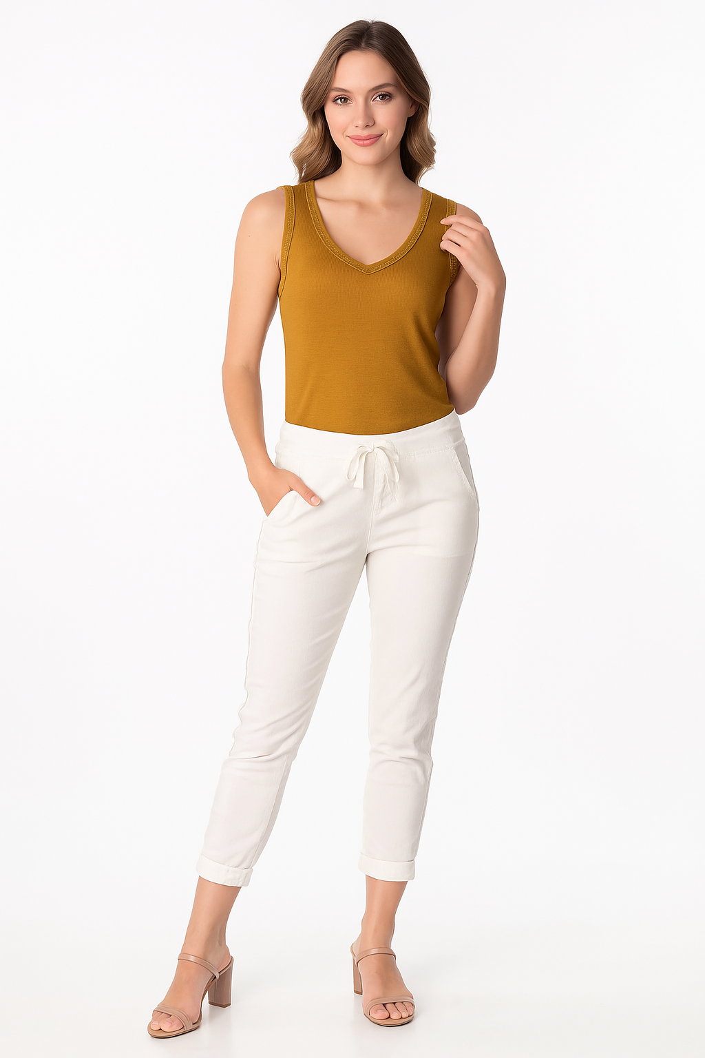 Sequin V-Neck Tank Tops