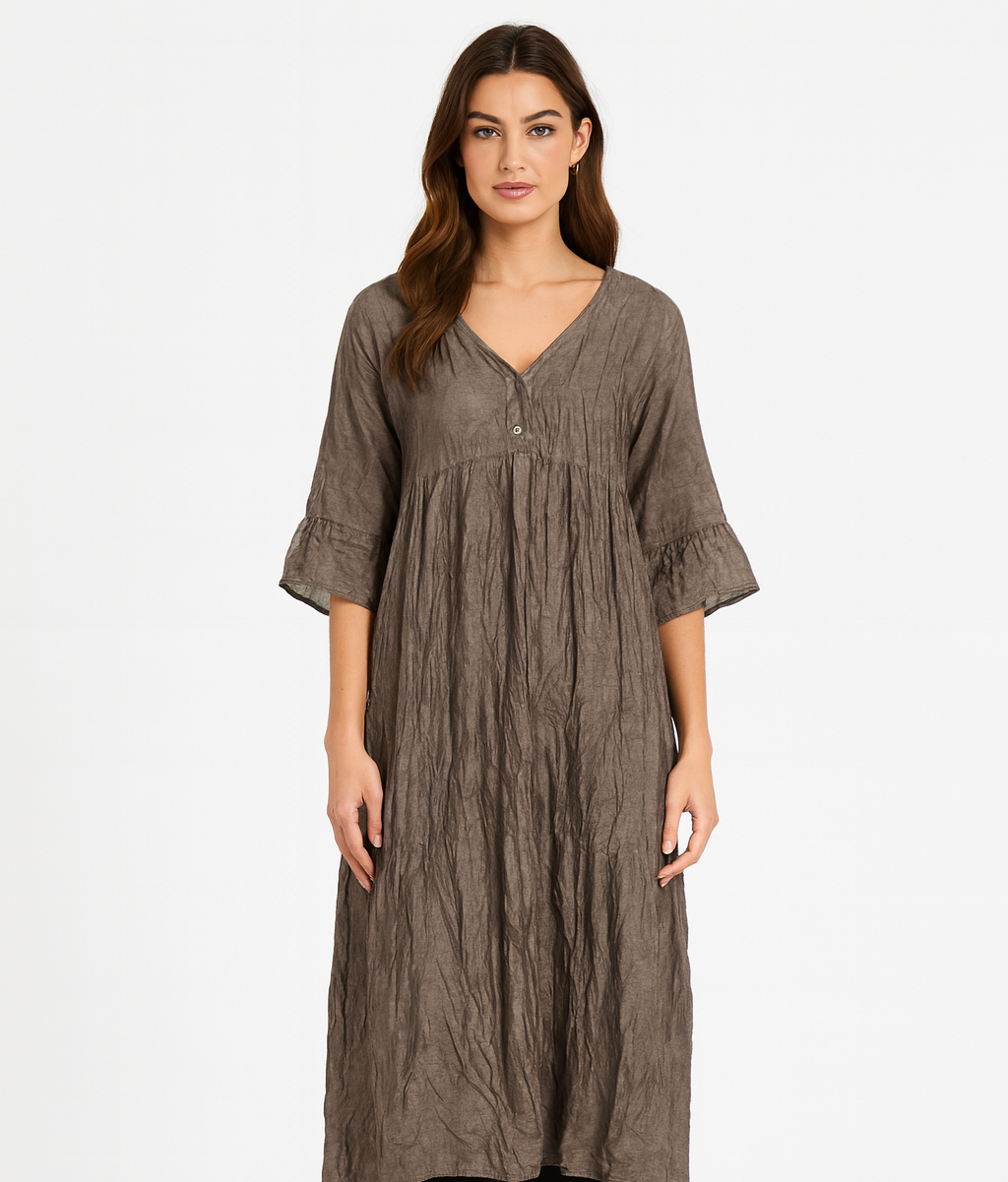 Two Toned Dress with Buttons