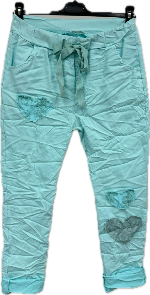 Heart Embroidery Stretch Pant