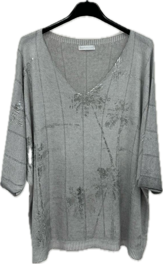 Palm Tree V-neck Top