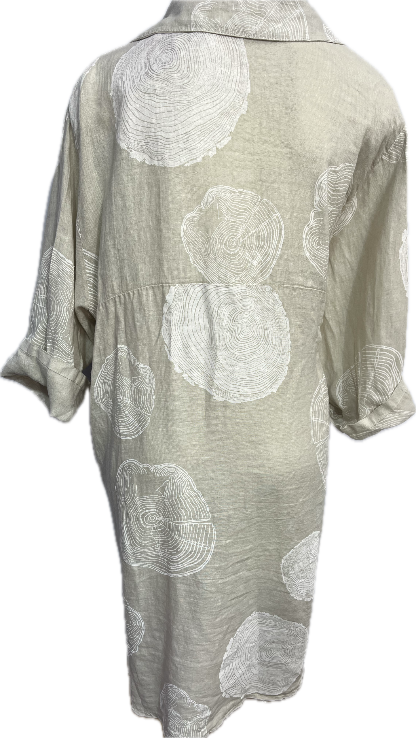 Dot Print Linen Duster