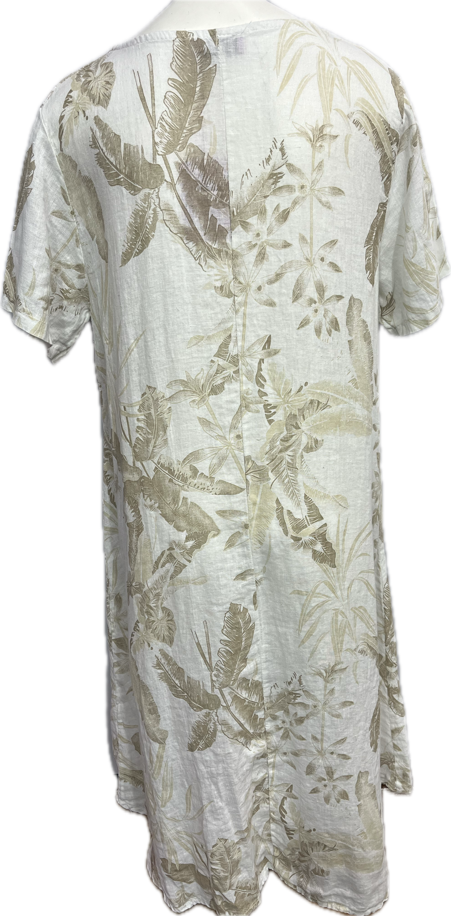 Floral Leaf Linen Dress