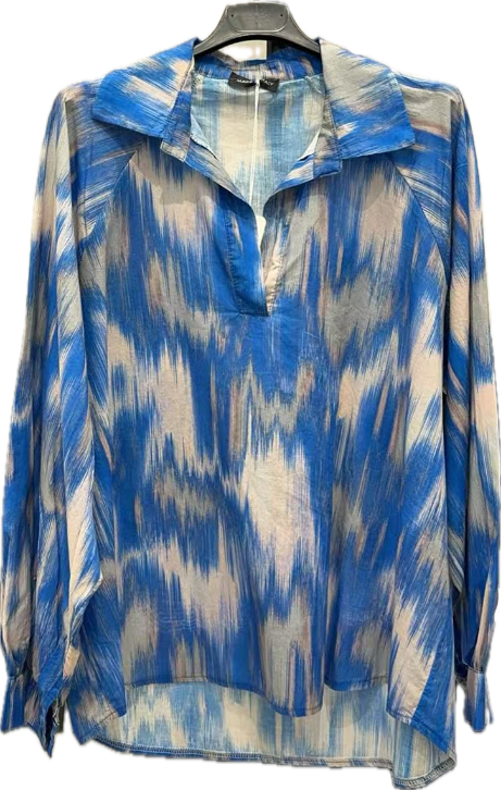 Abstract Collar- neck Top