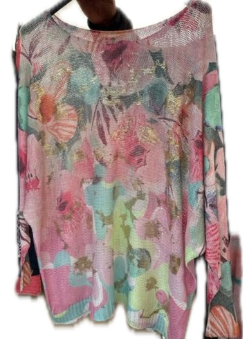 Floral Whimsy Mesh Top