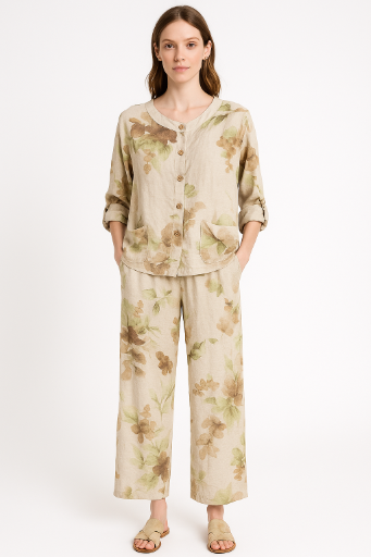 Linen Floral Top
