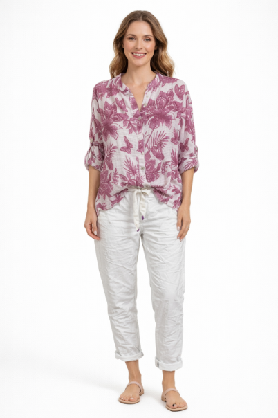 Botanical Butterfly Cotton Top
