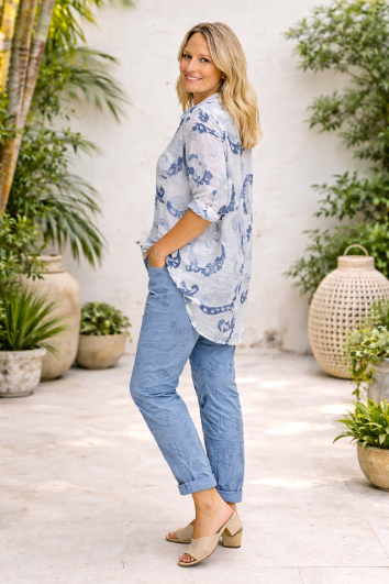 Floral Embroidery Stretch Pant