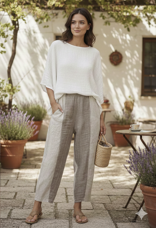 Linen Two Toned Pants