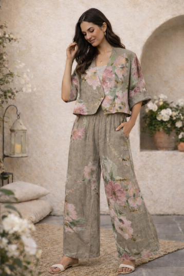 Floral Linen Cardigan