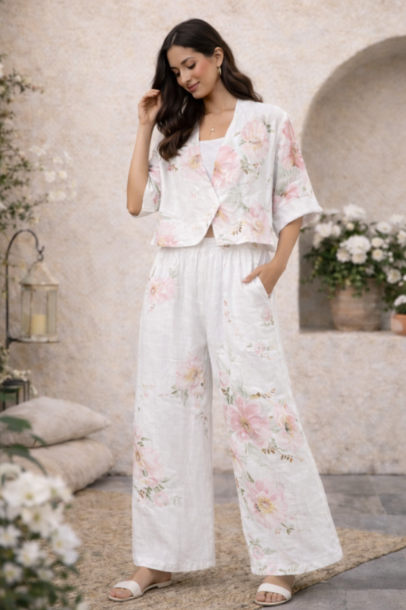 147381- Flower Linen Pant