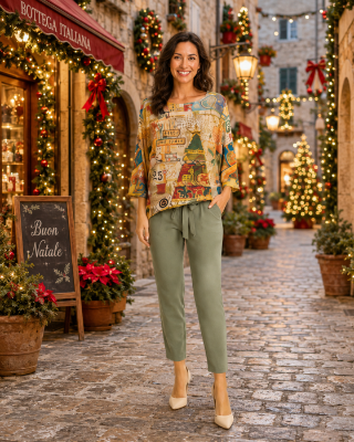 9066 Vintage Collage Knit Top