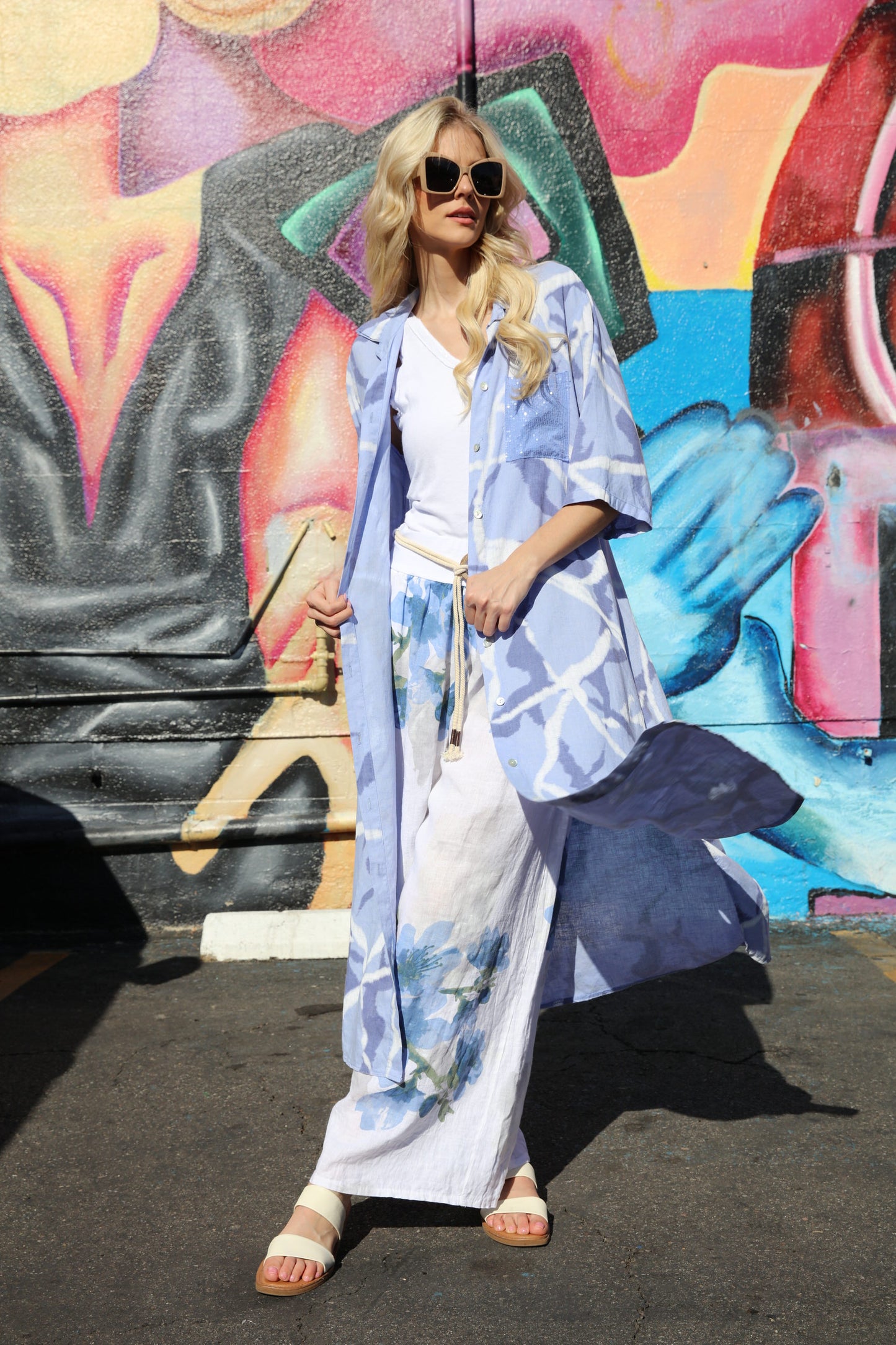 Linen Sequin Pocket Dress