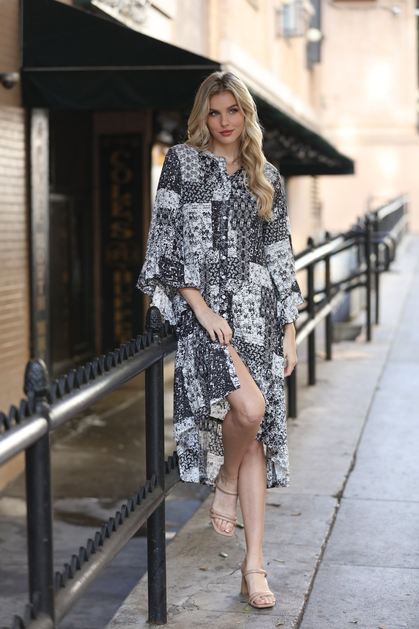 Abstract Indian Print Dress