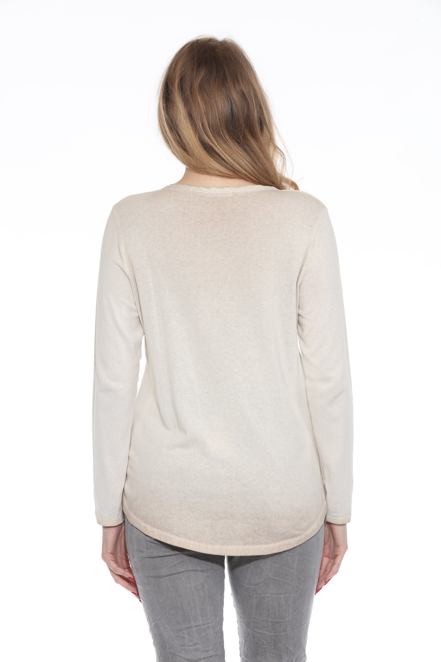 Silver Foil Round Neck Top