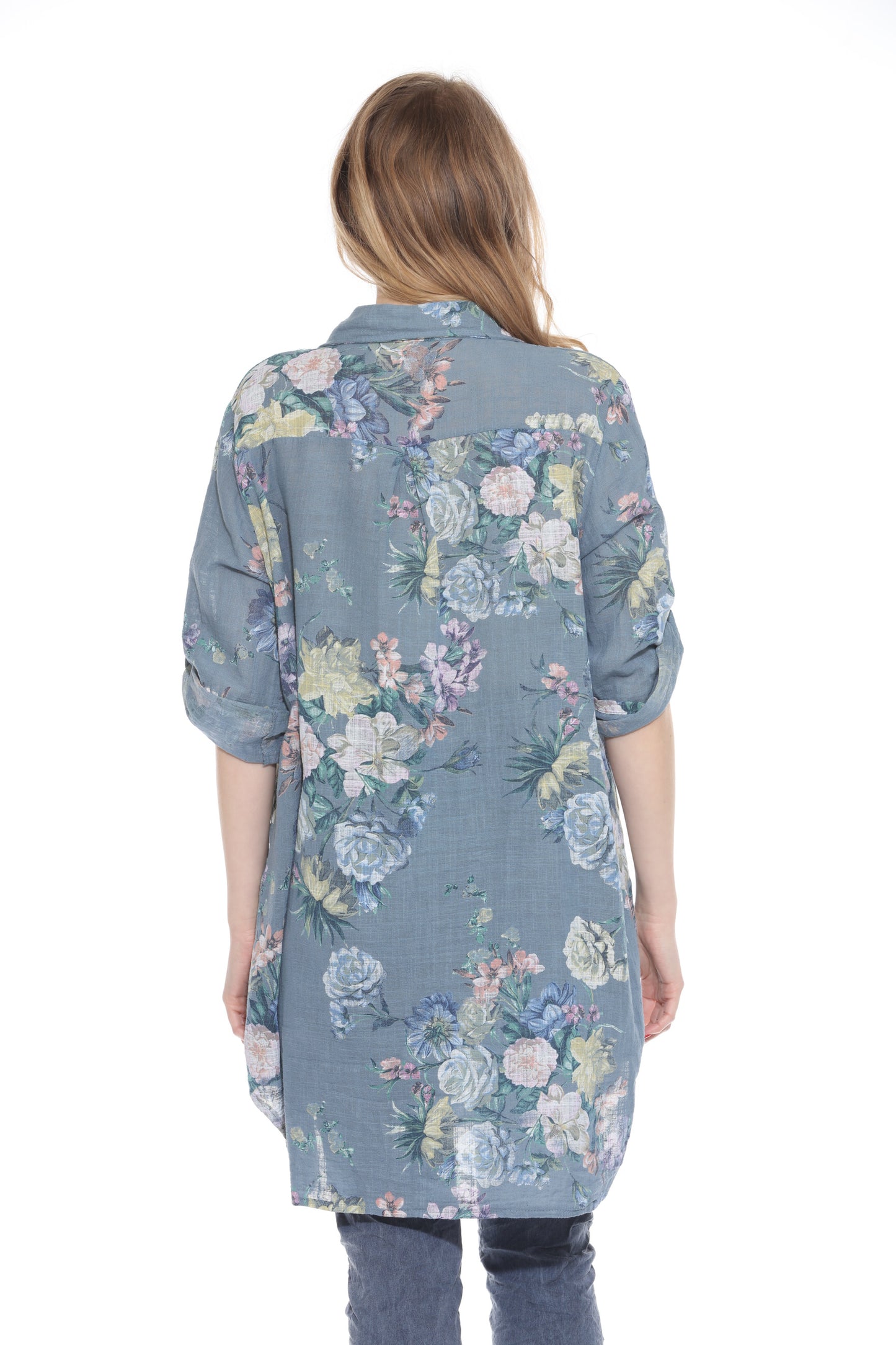 Cotton Floral Shirt Dress