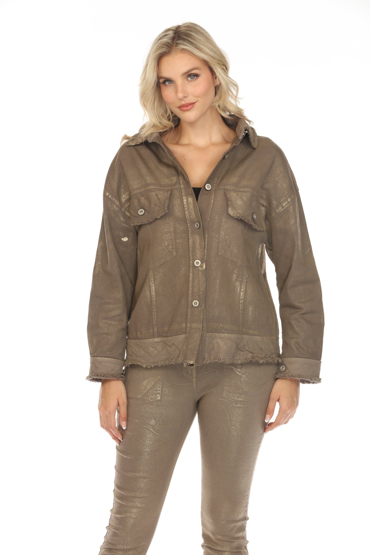 Button Down Jacket Gold Foiled