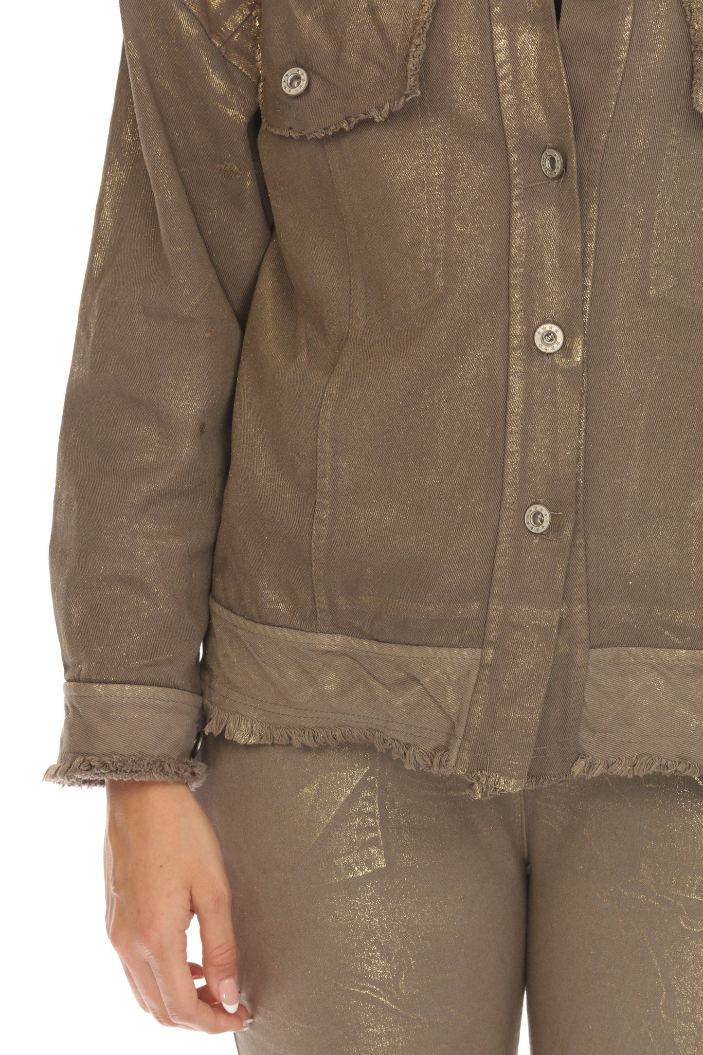 Button Down Jacket Gold Foiled