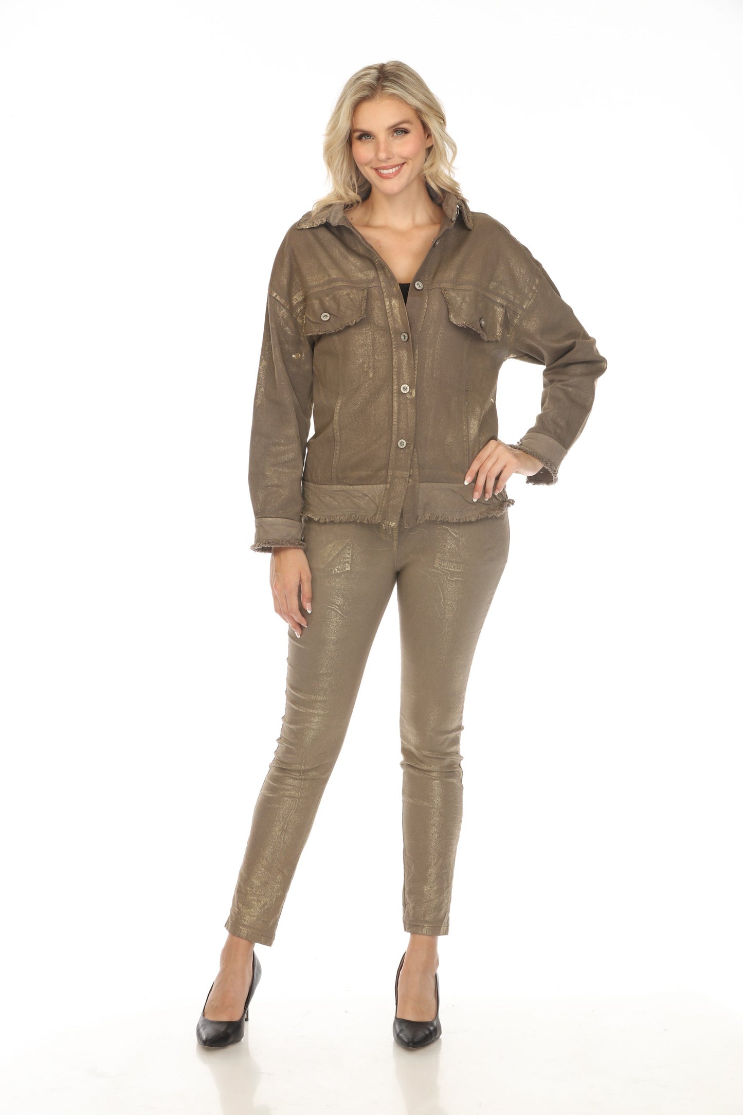 Stretch Pants Gold Foiled