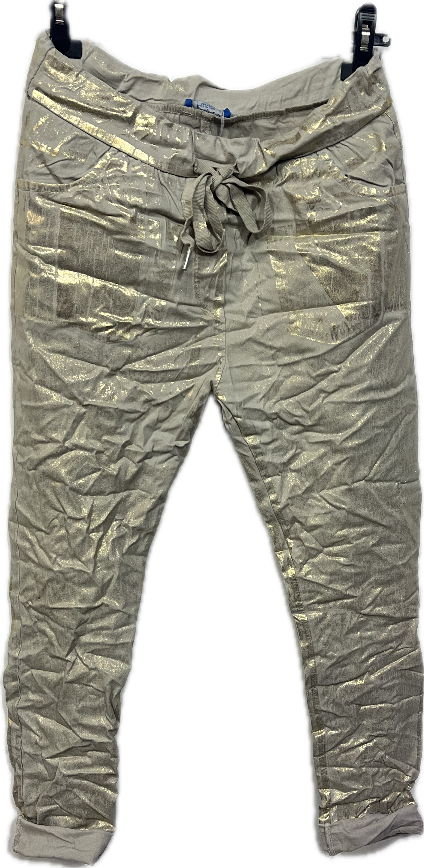 Stretch Pants Gold Foiled