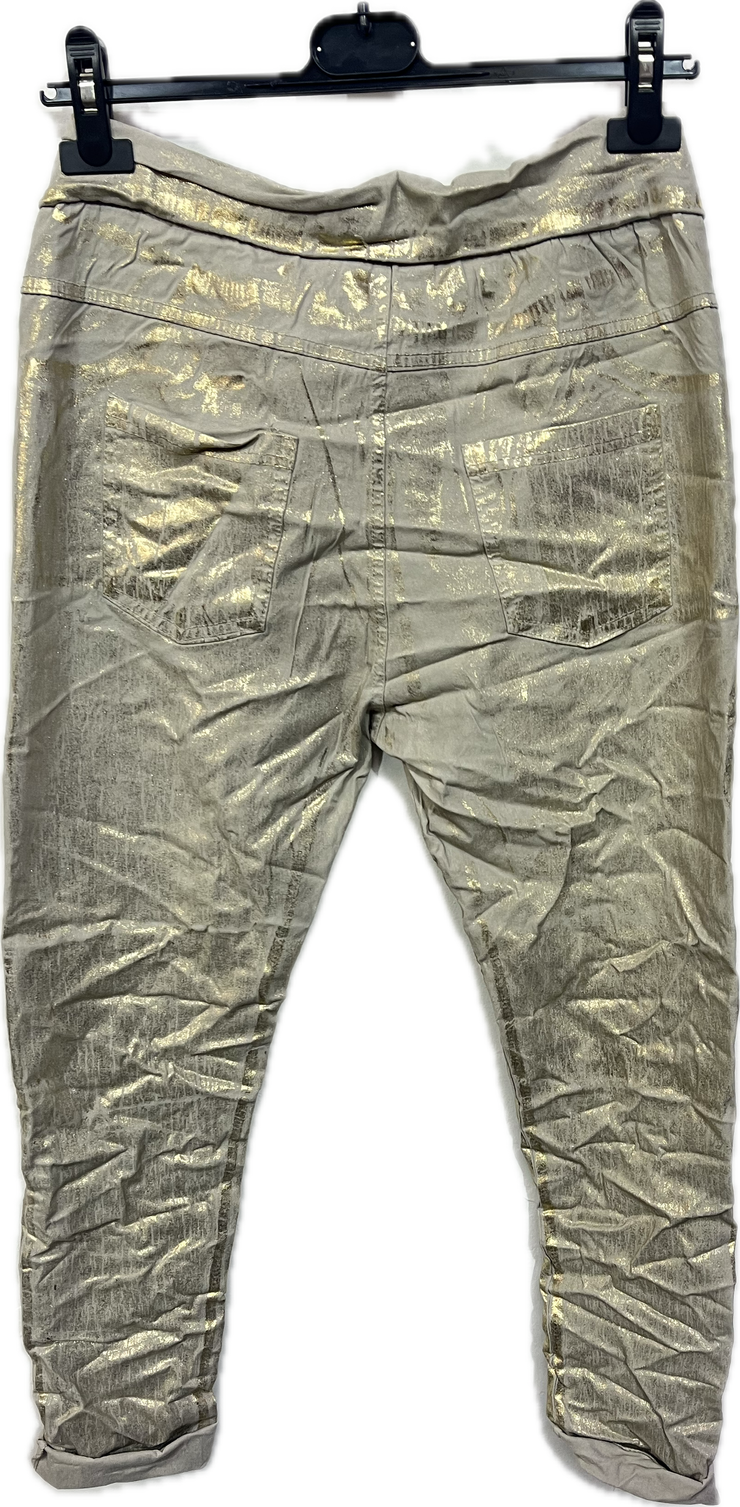 Stretch Pants Gold Foiled