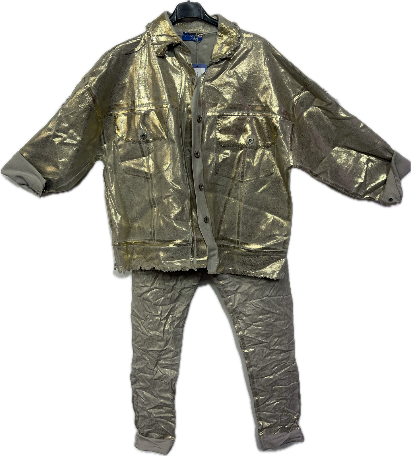 Stretch Pants Gold Foiled