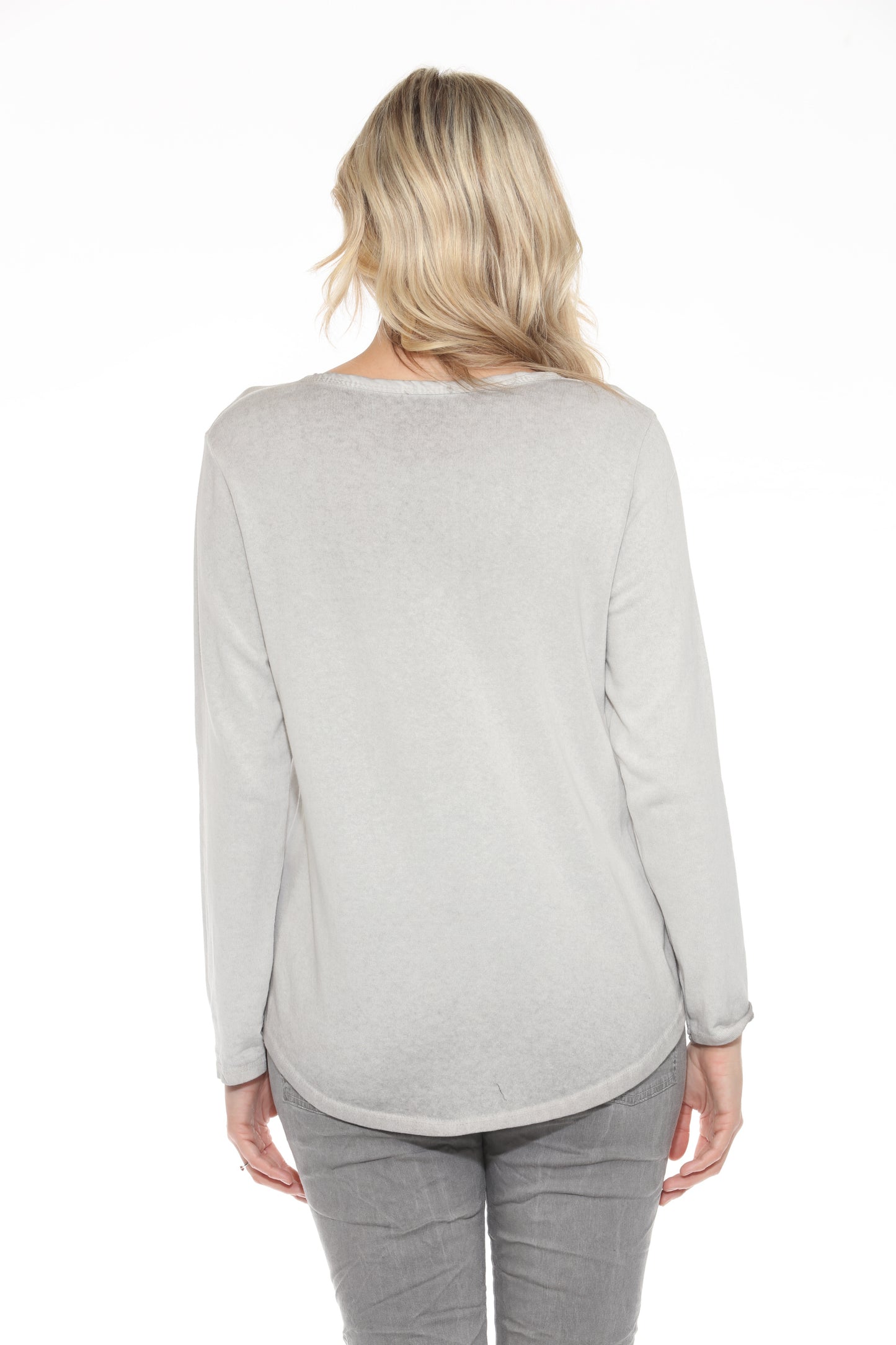 Silver Foil Round Neck Top