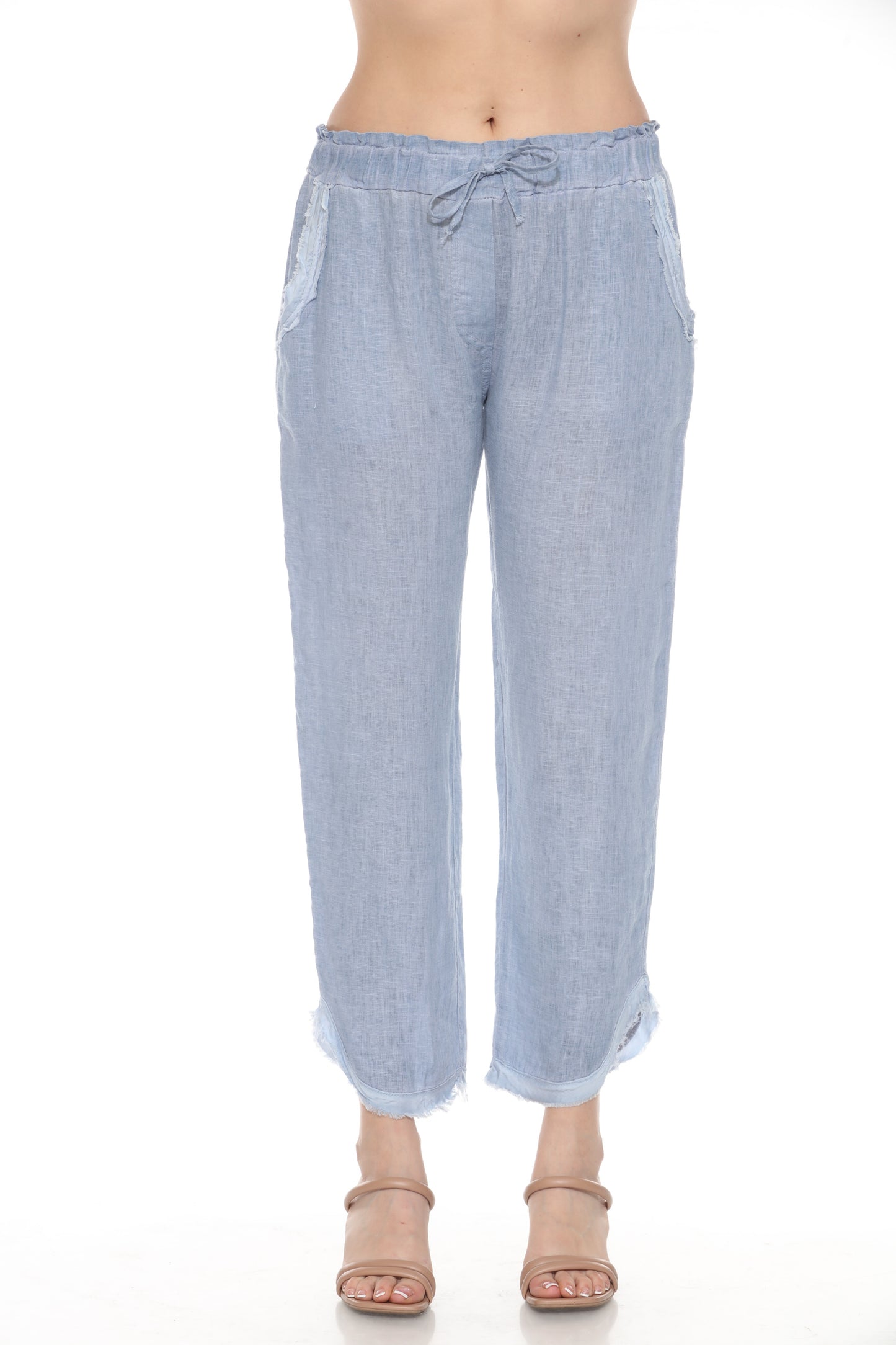 linen Pant With Bottom Cut