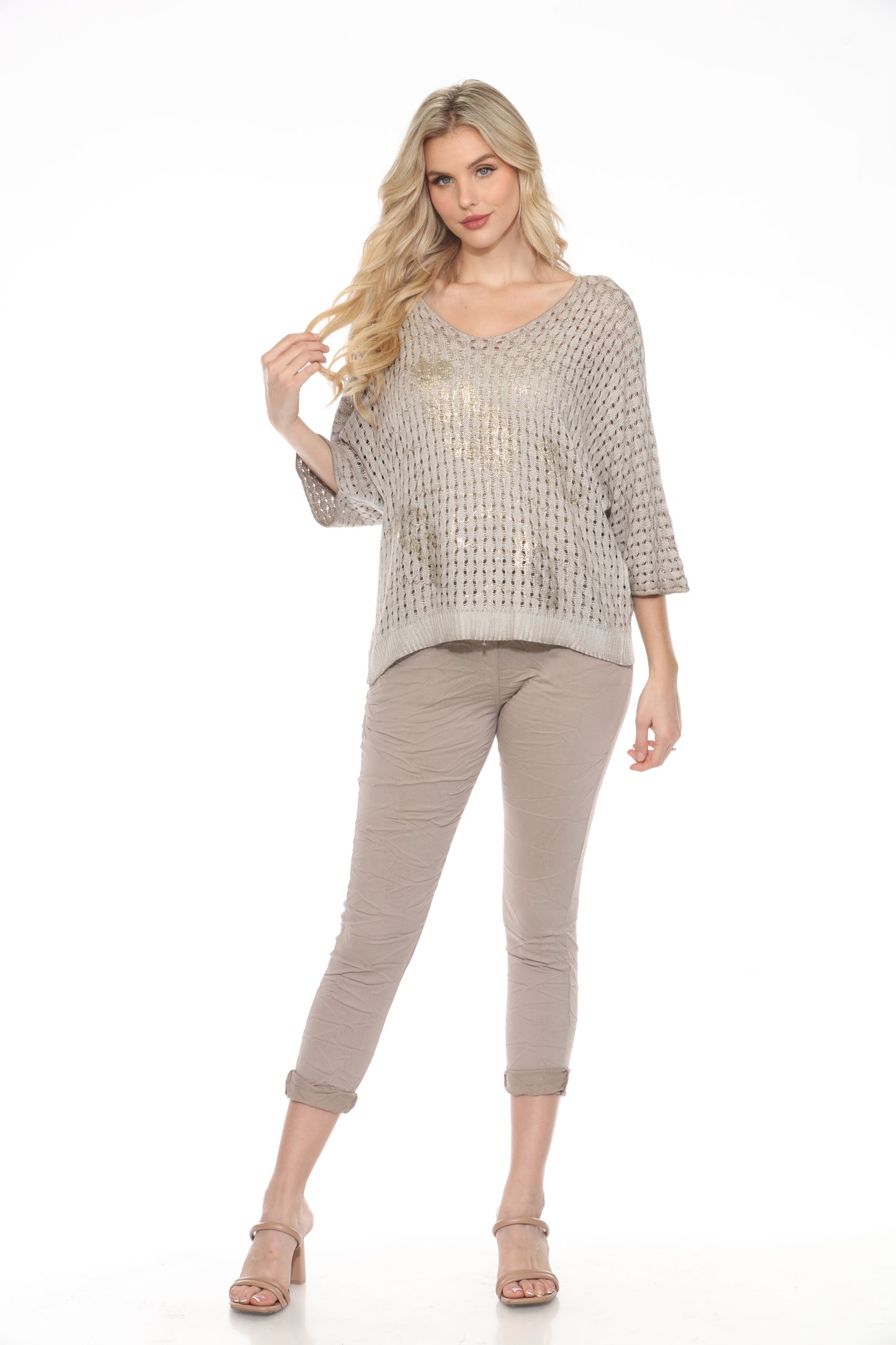 Gold Foil Mesh Sweater