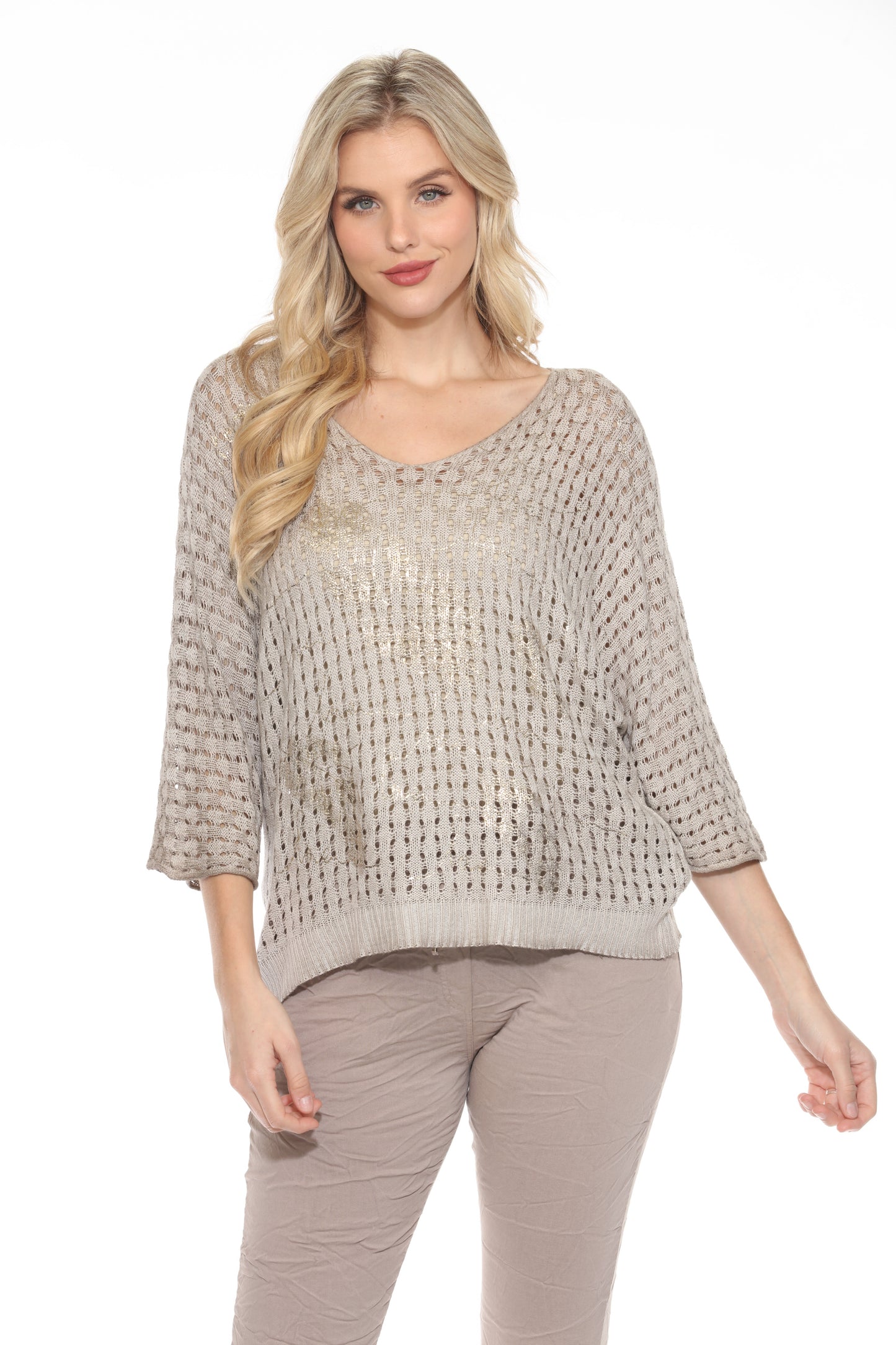 Gold Foil Mesh Sweater