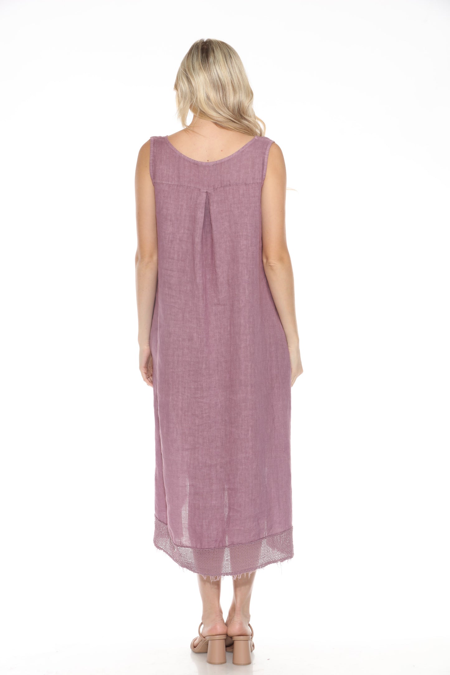 Sleevless Crocheted Linen dress