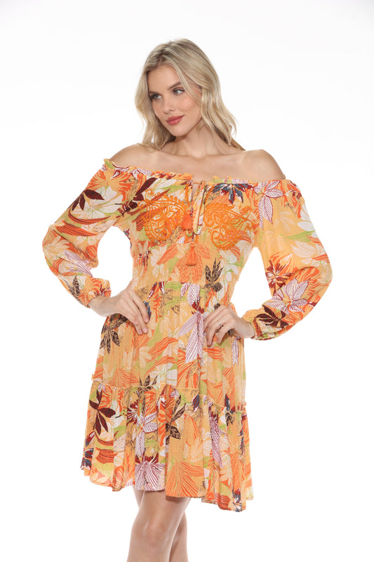 Floral Indian off-shoulder Dress