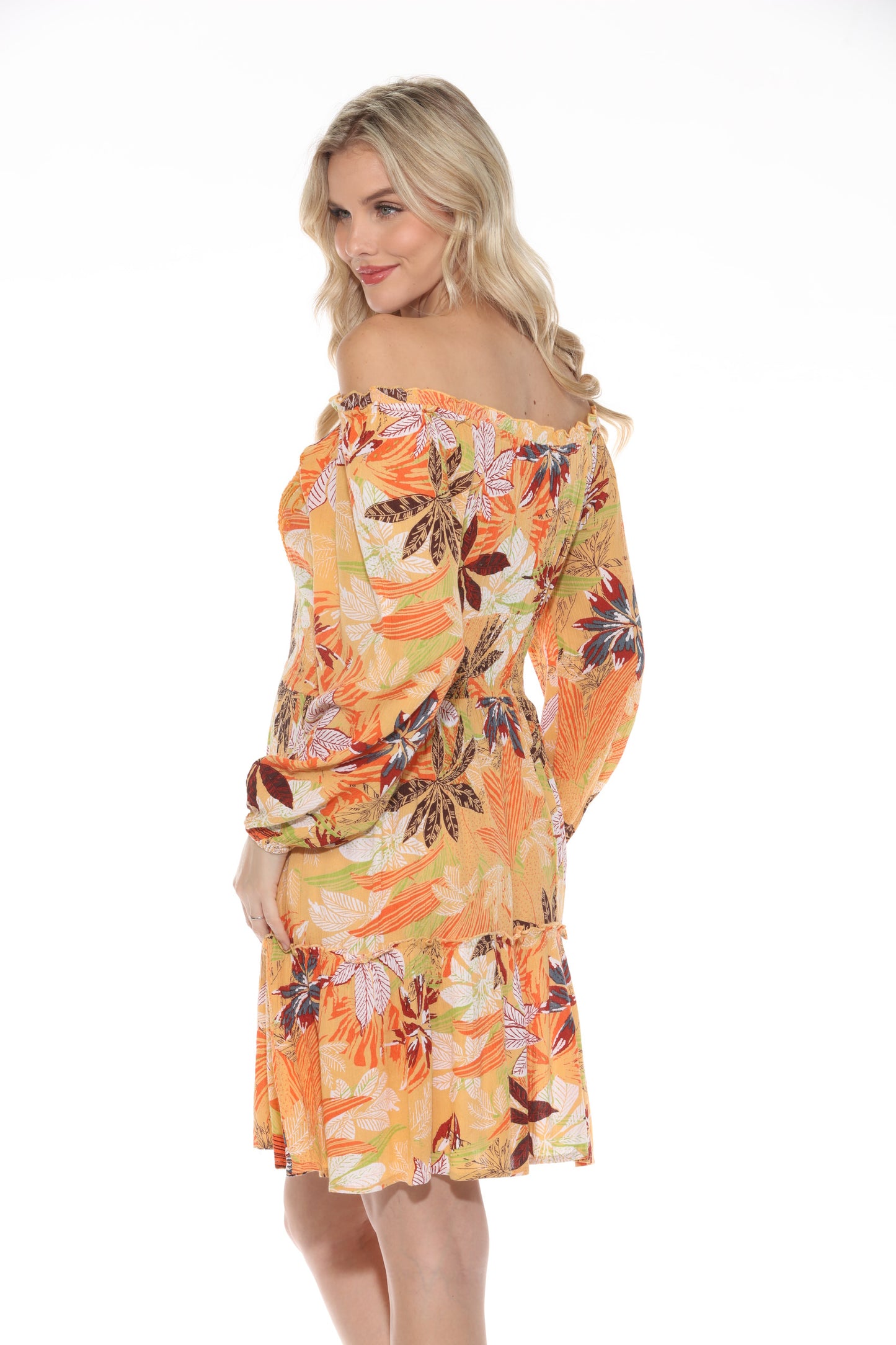 Floral Indian off-shoulder Dress