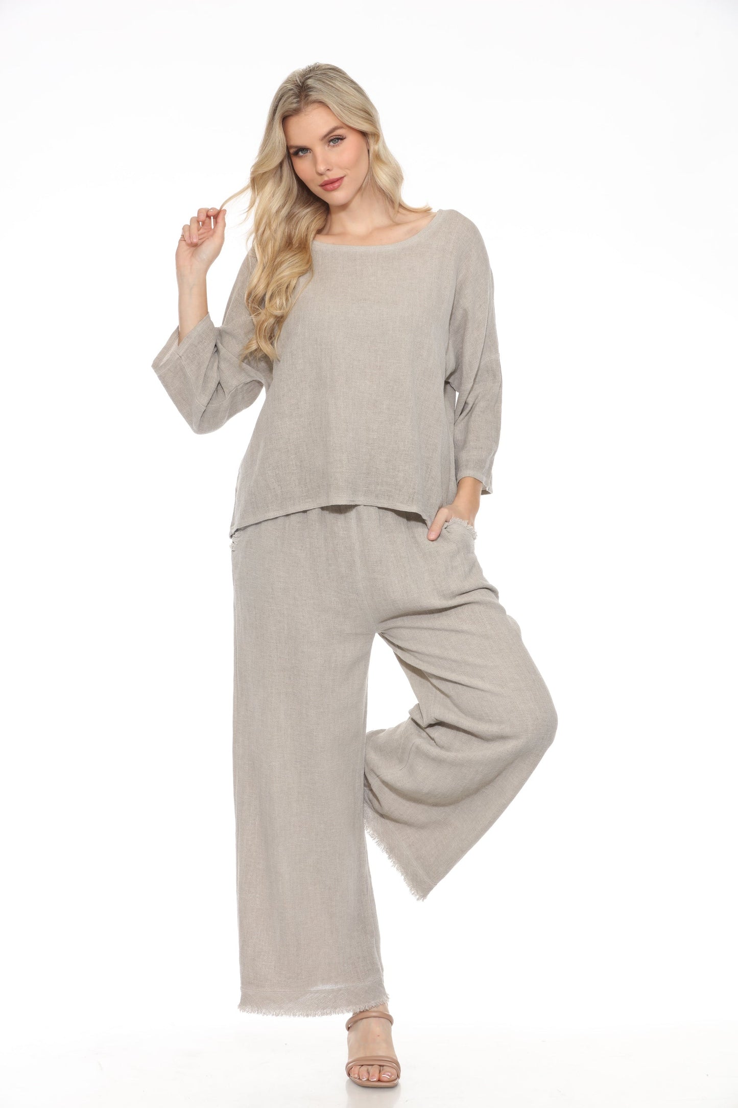 3/4 Sleeve Relaxed Gauze Top