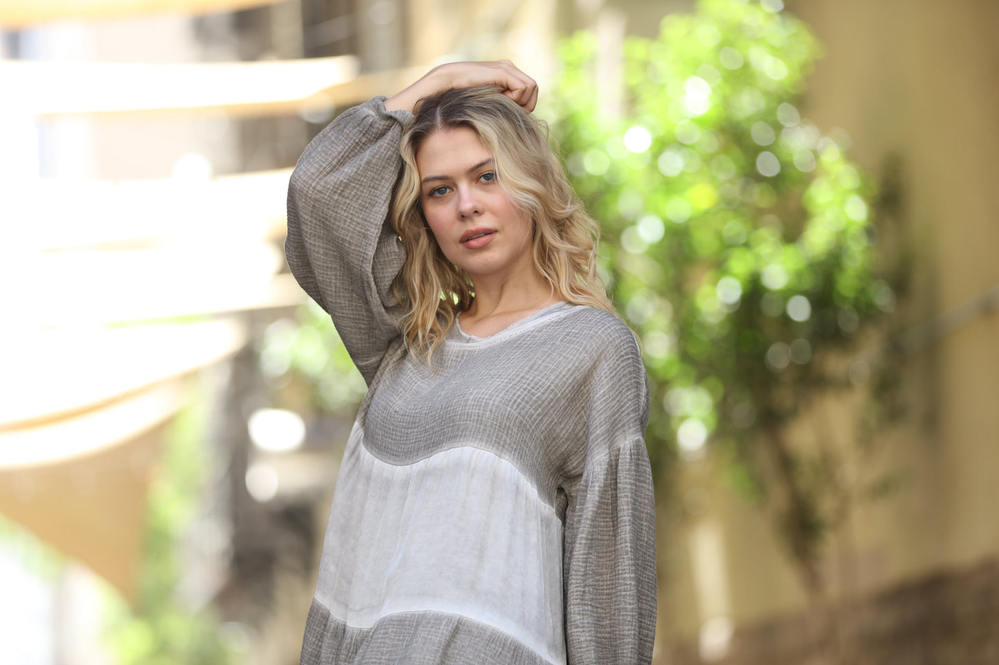 Two Toned Cotton Dress