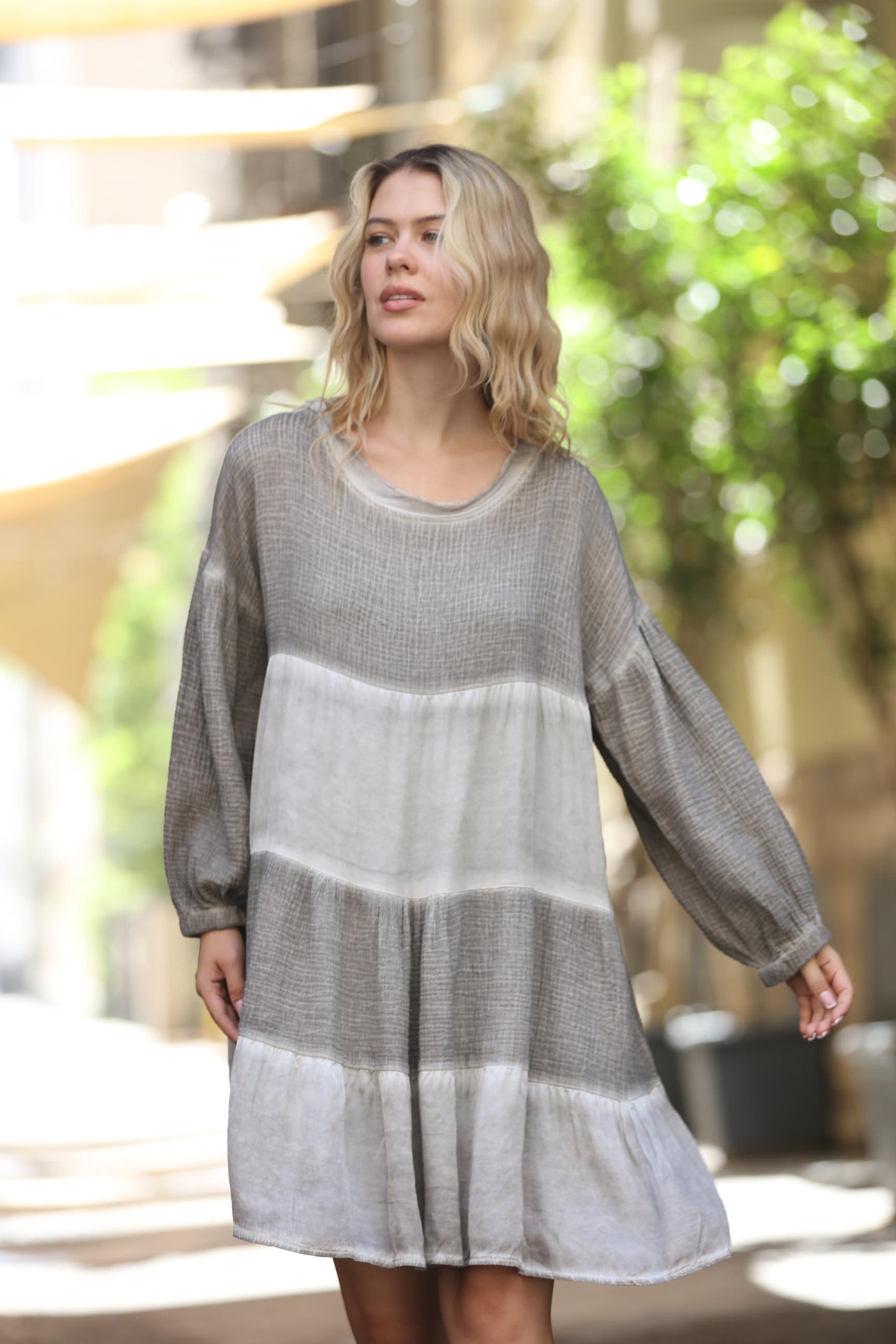 Two Toned Cotton Dress