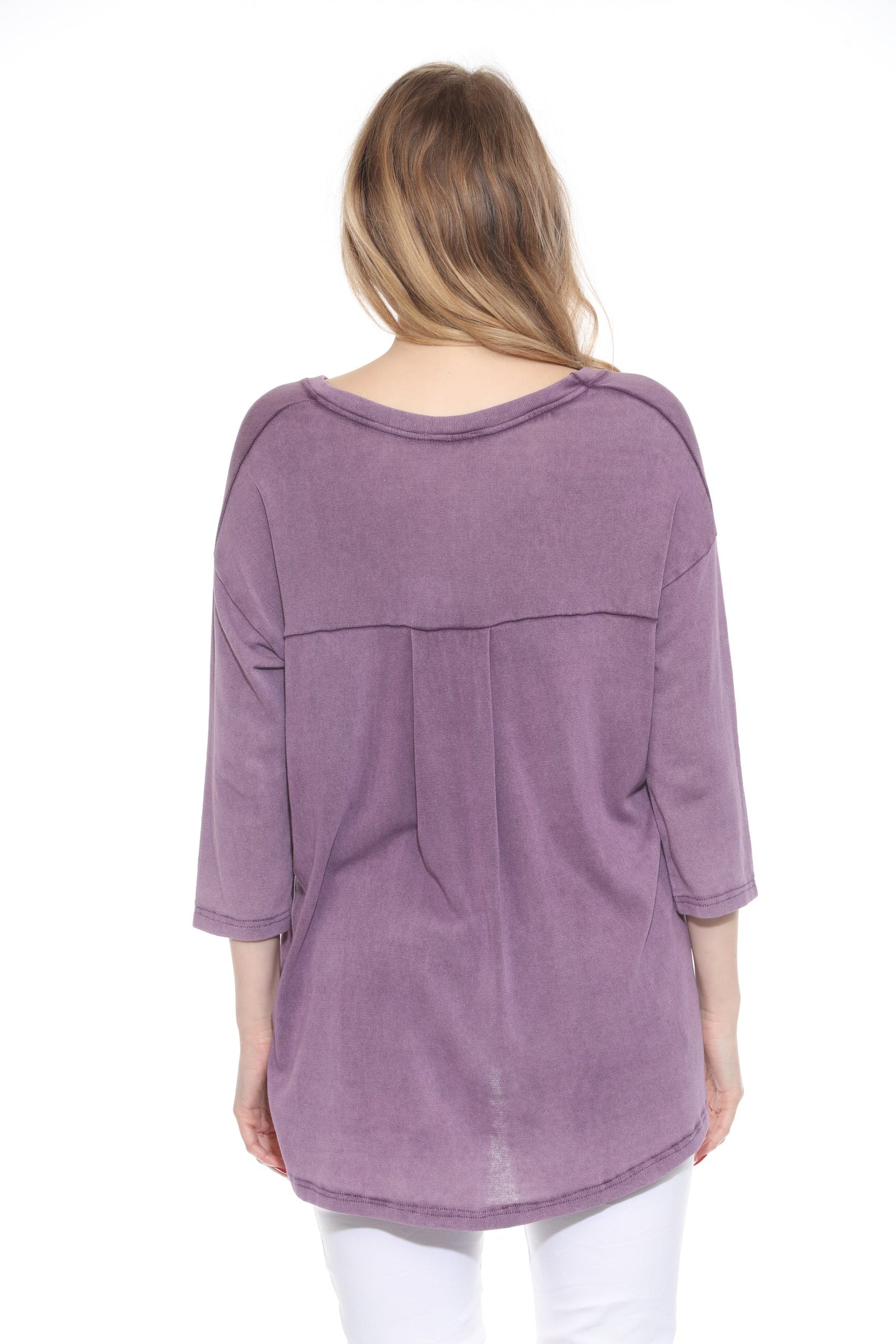 High Low Cotton V-Neck Top