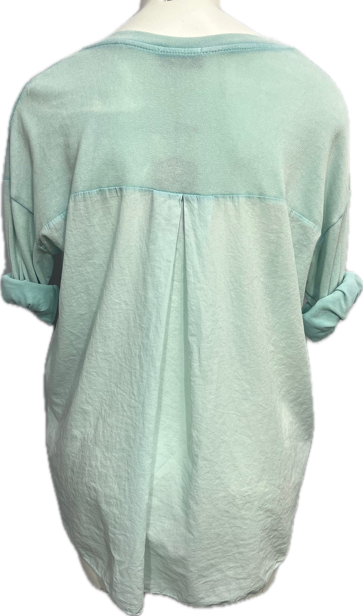 High Low Cotton V-Neck Top