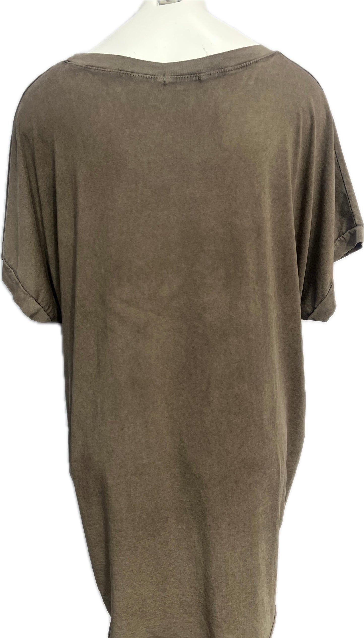 Short-Sleeve Cotton High Low Top