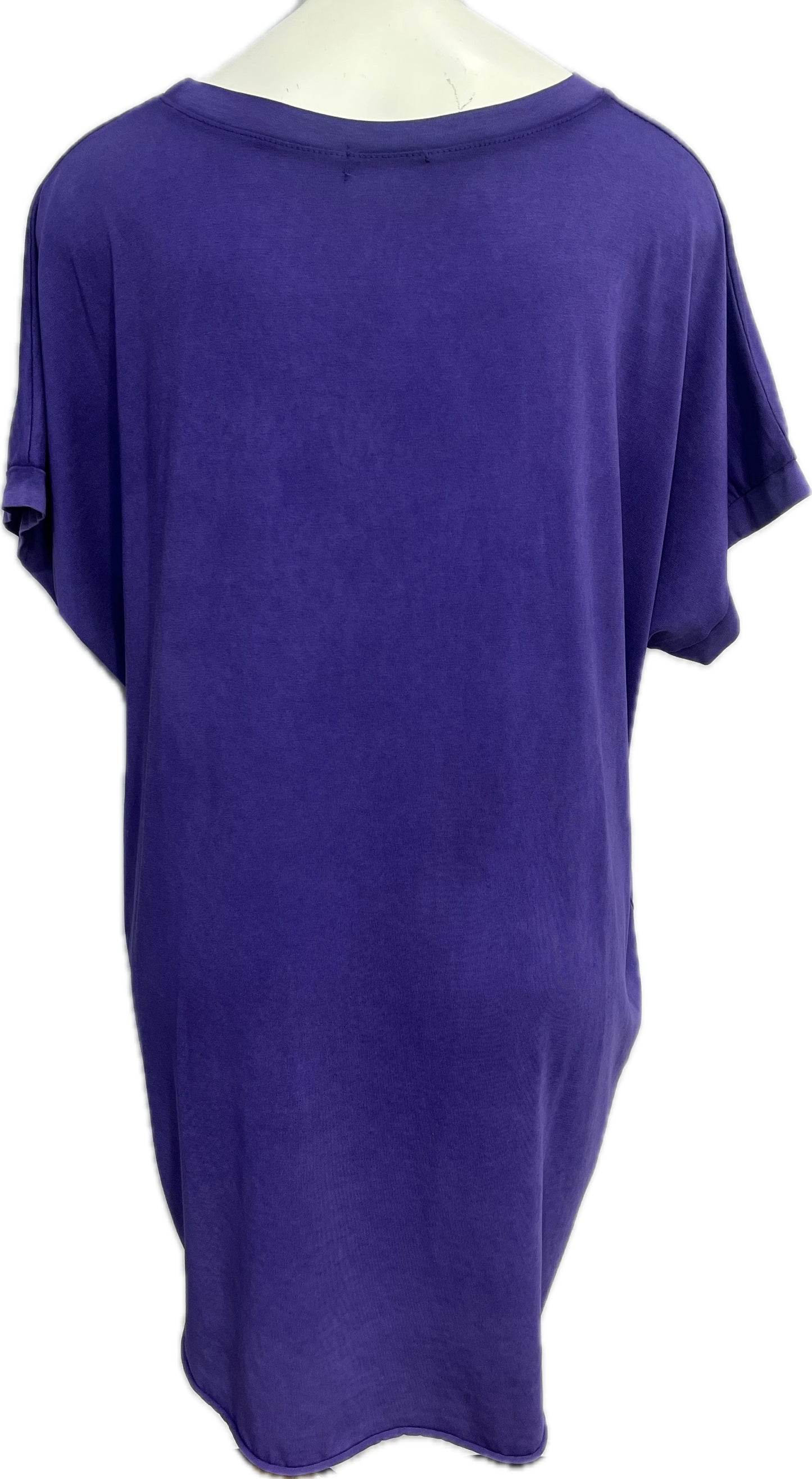 Short-Sleeve Cotton High Low Top