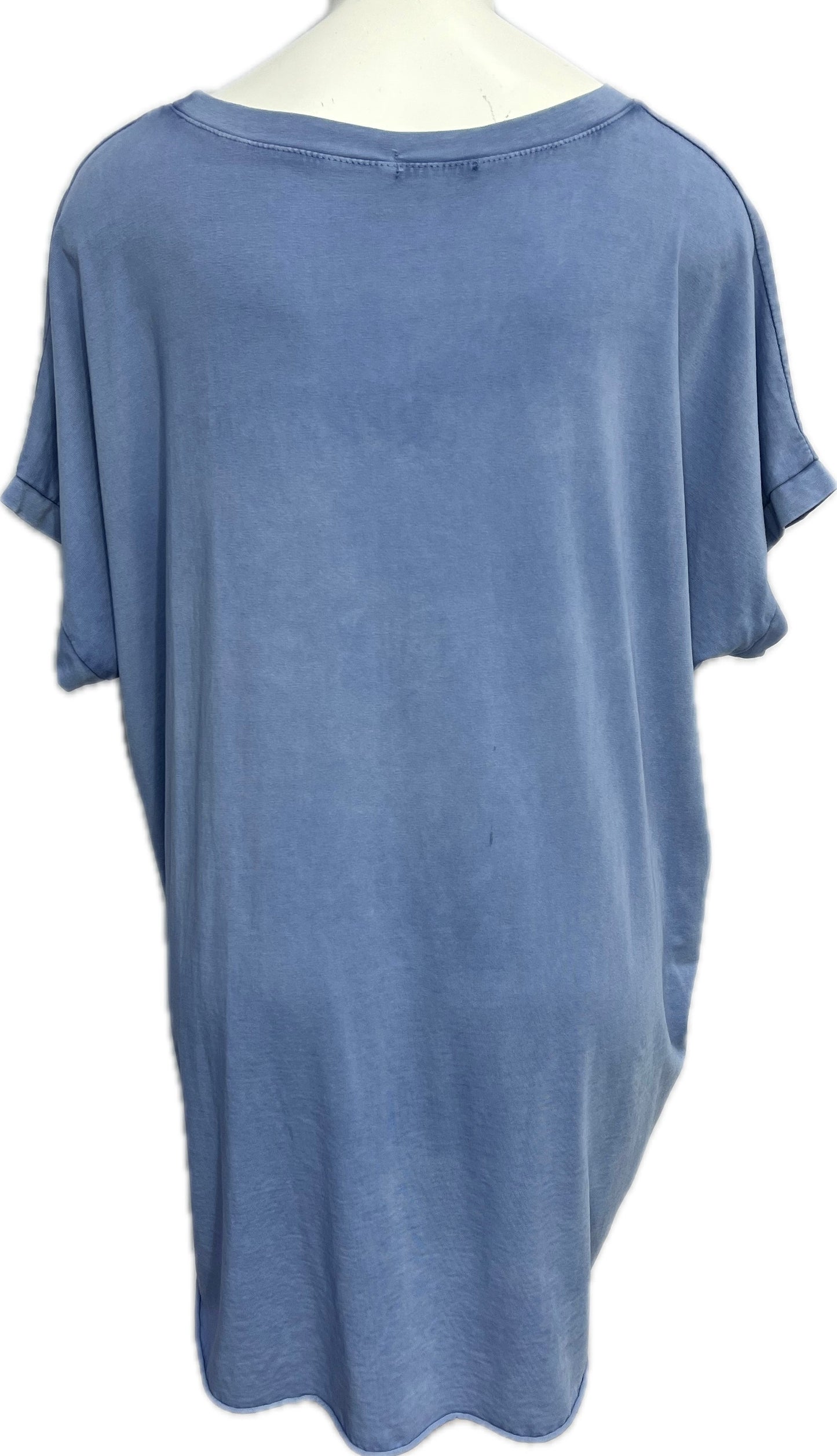 Short-Sleeve Cotton High Low Top