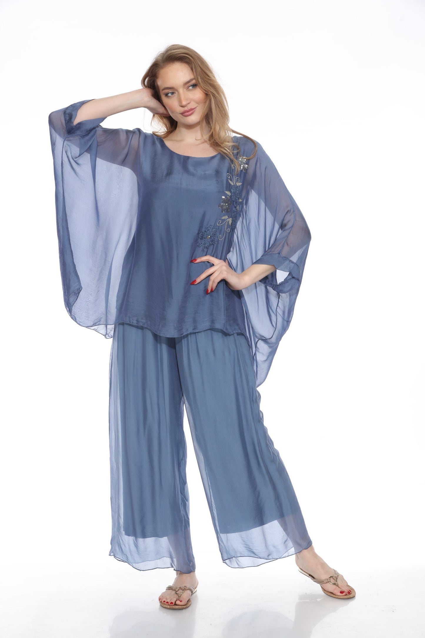 Silk Pant With a Slit