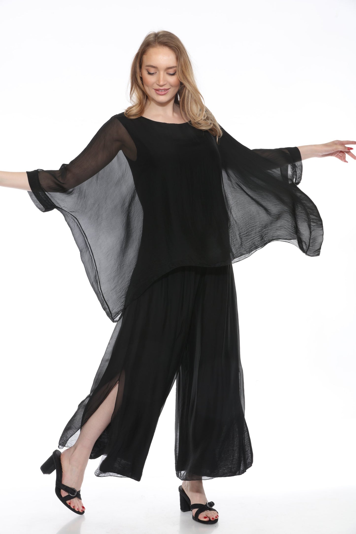 Silk Pant With a Slit