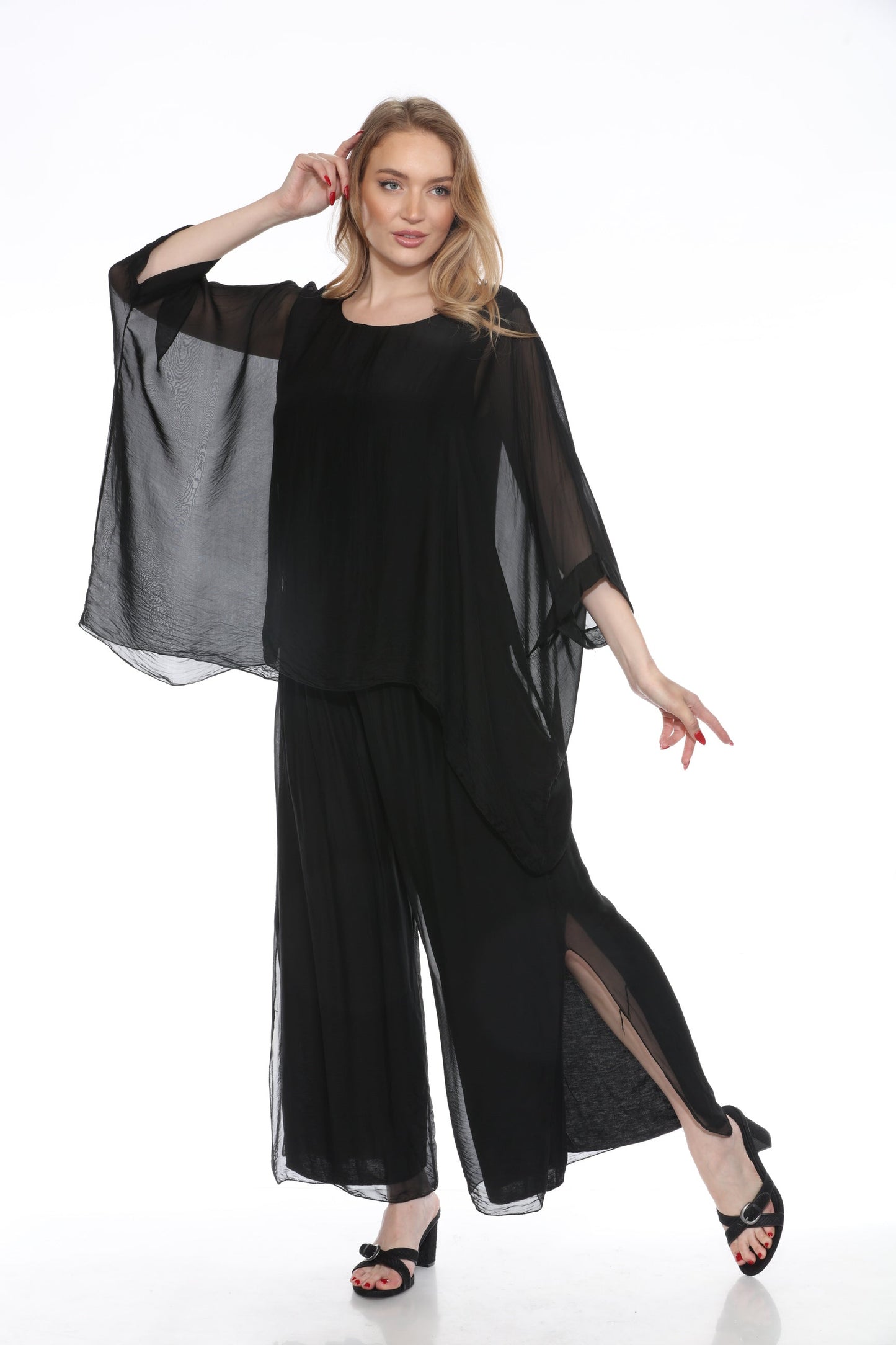Silk Pant With a Slit