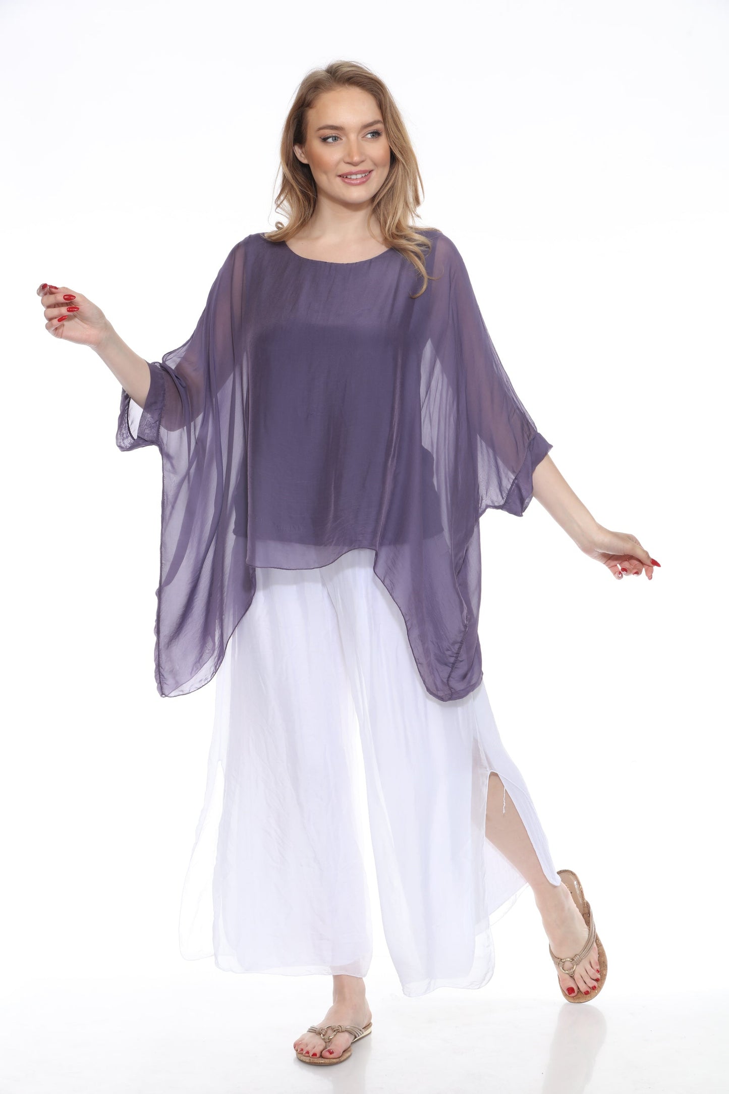 Silk Pant With a Slit