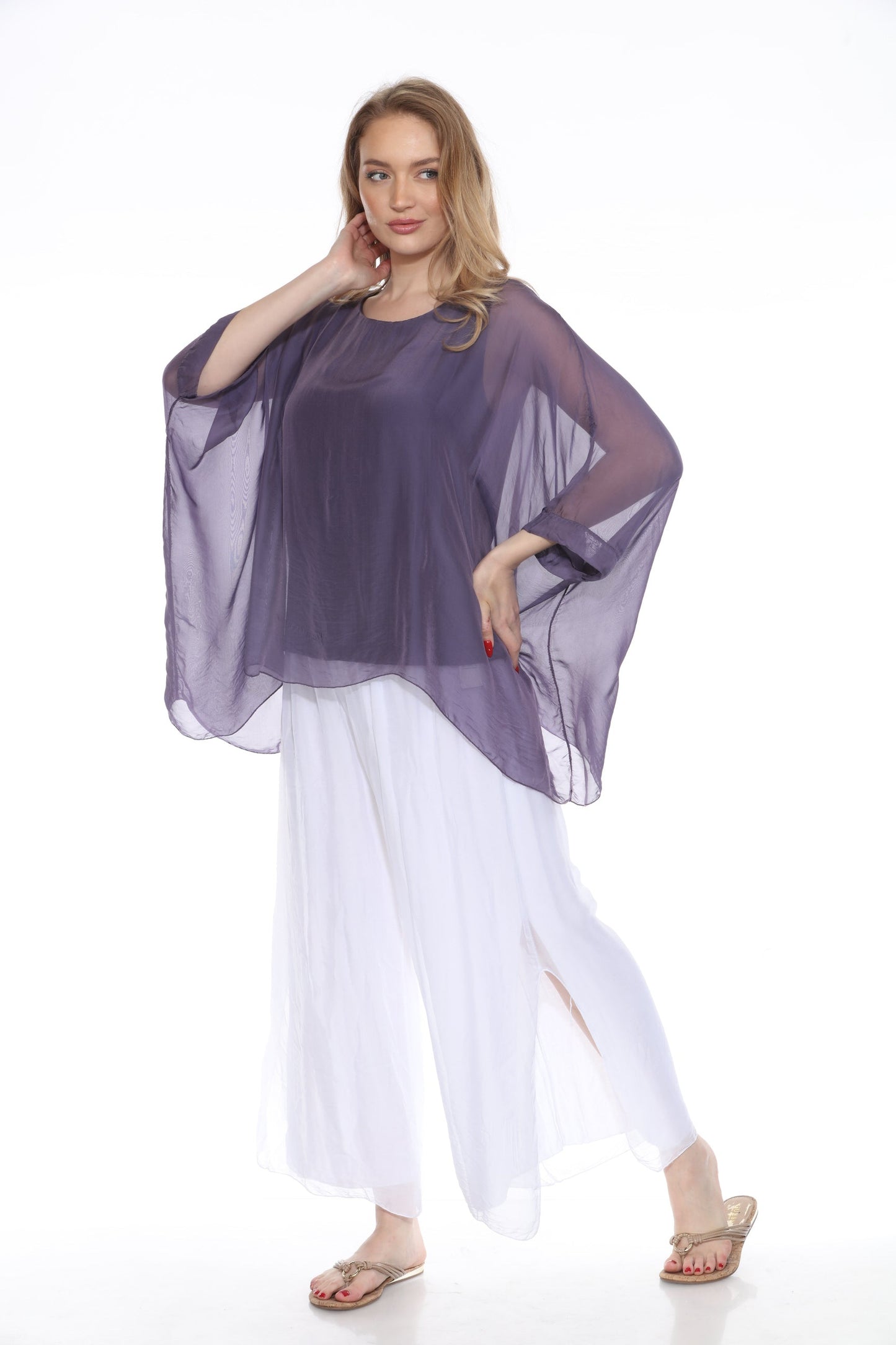 Silk Pant With a Slit
